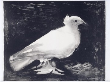 Paloma pájaro blanco y negro Picasso Pinturas al óleo